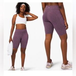Lululemon Invigorate High-Rise Short 10" in Heathered Black Currant